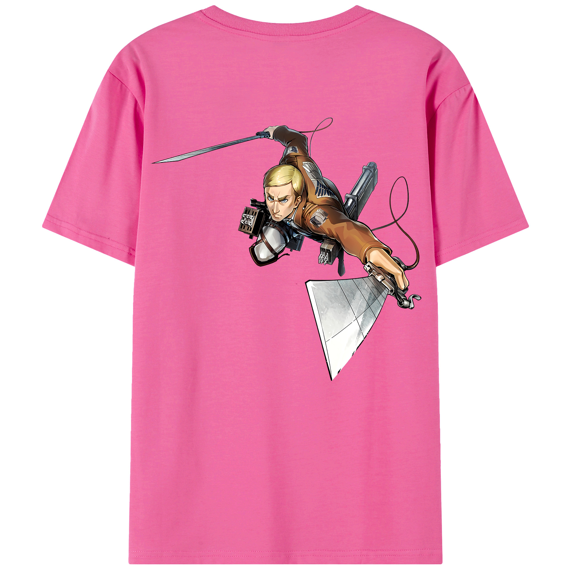 （画像用） 進撃の巨人 エルヴィン・スミス Attack on Titan Erwin Smith レディース半袖Tシャツ(バックプリント)